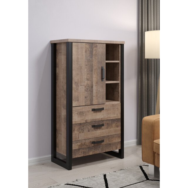 CaliCosy Hoog dressoir met 1 deur, 3 lades en 3 open vakken l87 cm emile 3042319 large
