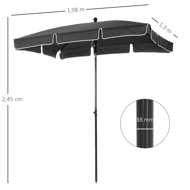 4goodz Outsunny parasol rechthoek met volant 198x130 cm - 3169340 large