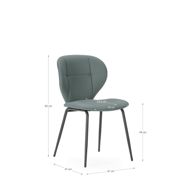 CaliCosy Set van 2 stoelen met zwarte metalen poten l50 cm maura 3078780 large