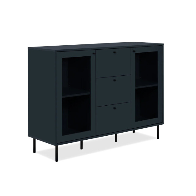 CaliCosy Buffet 3 lades 2 glazen deuren marineblauw l120 cm bogota 2930267 large