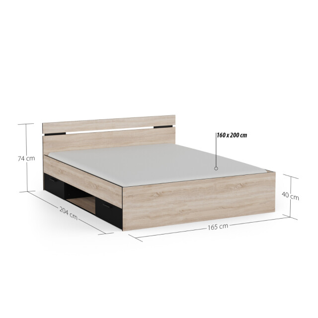 CaliCosy Bed 160x200 cm 2 lades en 1 nis l164,5 cm michigan 3084073 large