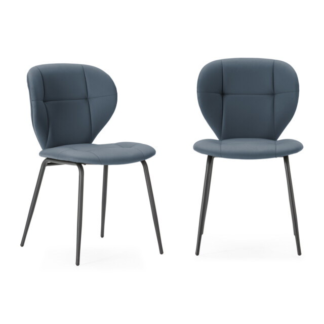 CaliCosy Set van 2 stoelen met zwarte metalen poten l50 cm maura 3078779 large
