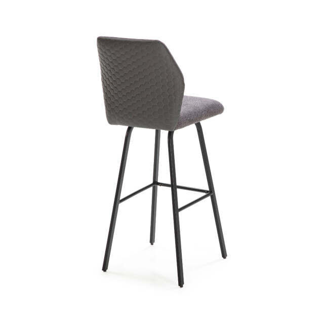 CaliCosy Set van 2 krukken in stof met zwarte metalen poten h75 cm pol 3079142 large