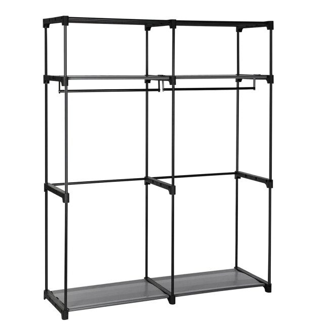 CaliCosy Opvouwbare kledingrek met 2 stangen en beschermhoes l140 x h174 cm 2929405 large