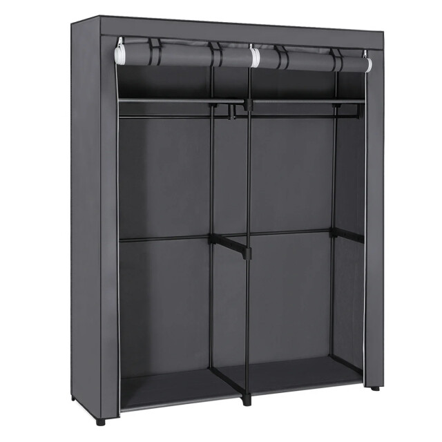 CaliCosy Opvouwbare kledingrek met 2 stangen en beschermhoes l140 x h174 cm 2929405 large