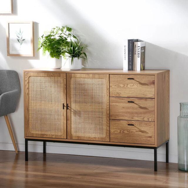 CaliCosy Dressoir met 2 deuren en 3 laden van rotan l120 cm jaya 3018339 large