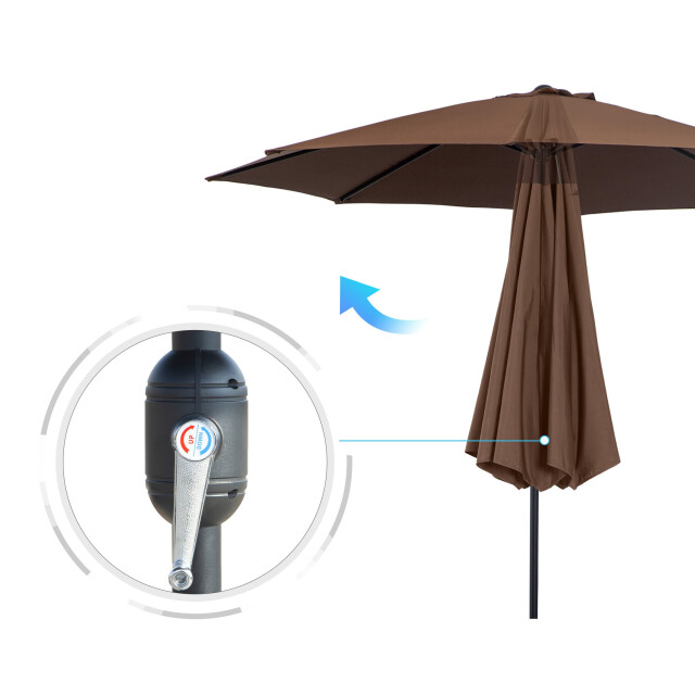 4goodz Outsunny knikparasol Ø300 cm aluminium met draaihendel - 3169339 large