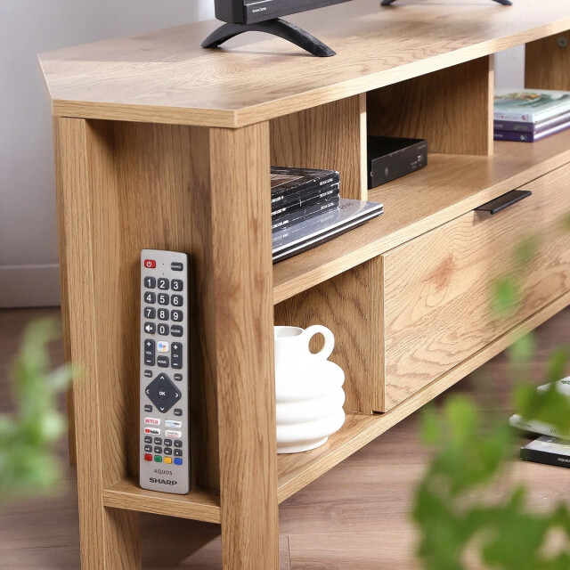 CaliCosy Hoek-tv-meubel 1 lade eiken decor l120 cm 2930266 large