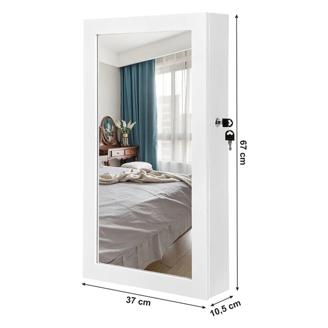 CaliCosy Wandhangende afsluitbare sieradenkast met spiegel h67 cm 2929427 large