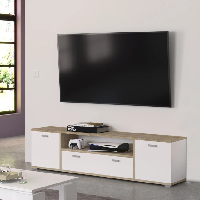 CaliCosy 2-deurs buffetkast met 1 witte en sonoma eiken nis l181 cm cosmo 2951199 large