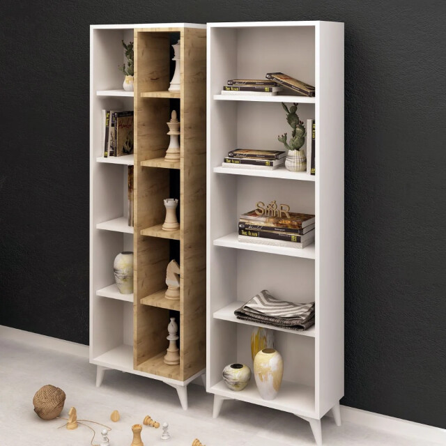 CaliCosy Etagère 15 planken eiken en wit decor h162 cm potenza 2930446 large