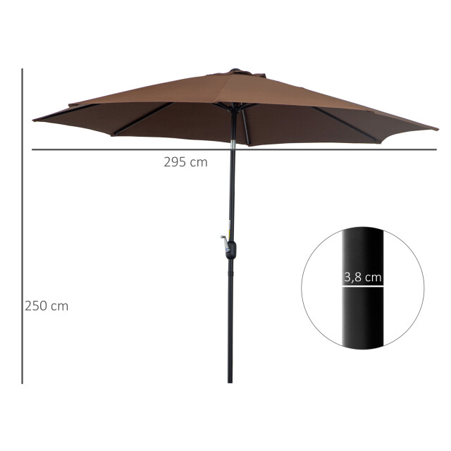 4goodz Outsunny knikparasol Ø300 cm aluminium met draaihendel - 3169339 large