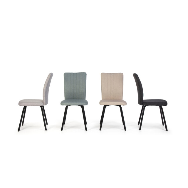 CaliCosy Set van 4 stoelen in stof met zwarte metalen poten l47,5 cm pretty 3078797 large