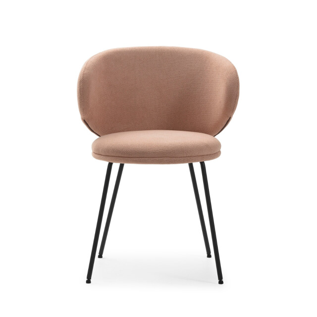 CaliCosy Set van 2 stoelen in stof met zwarte metalen poten l60 cm rush 3078759 large