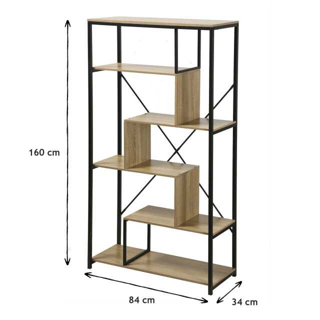CaliCosy Boekenkast met legplanken 6 niveaus h160 cm 2931825 large