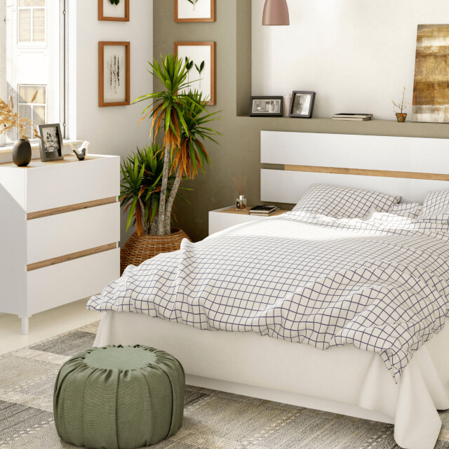 CaliCosy Commode 3 laden in eikenhout decor en wit l79 cm tempus 2991326 large