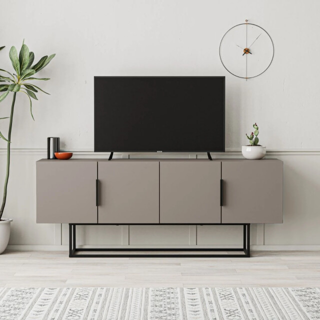 CaliCosy Tv-meubel 4 deuren en metalen poten l140 cm titan 2930305 large