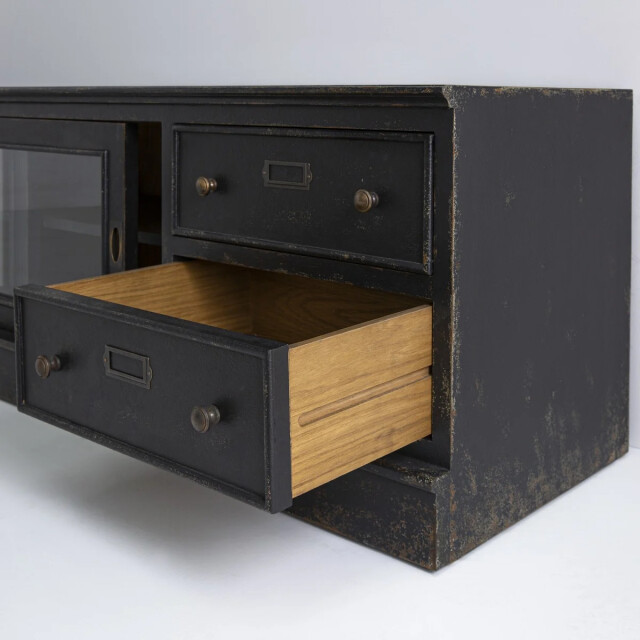 Signature Tv-meubel van massief hout en glas l180 cm amsterdam 3061017 large