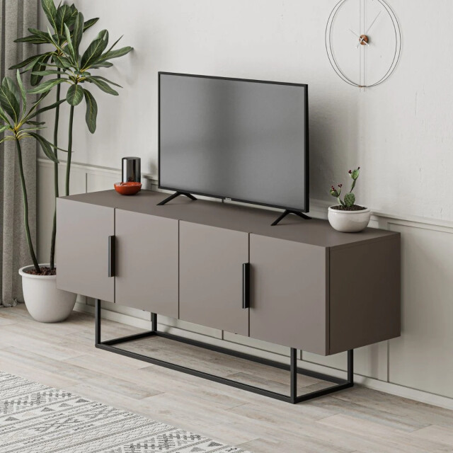 CaliCosy Tv-meubel 4 deuren en metalen poten l140 cm titan 2930305 large