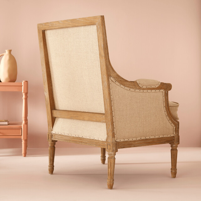 CaliCosy Bergère van massief eikenhout en stof l68 cm louis xvi 3018357 large