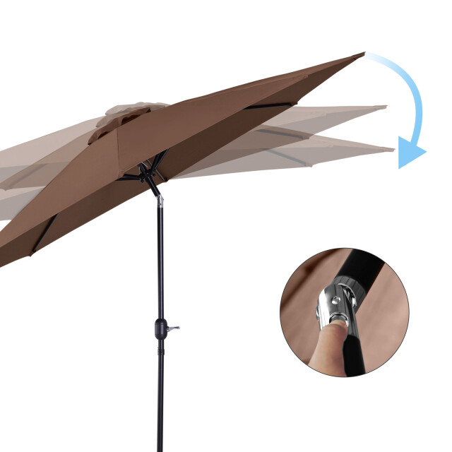 4goodz Outsunny knikparasol Ø300 cm aluminium met draaihendel - 3169339 large