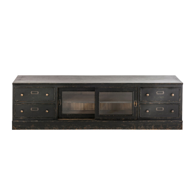 Signature Tv-meubel van massief hout en glas l180 cm amsterdam 3061017 large