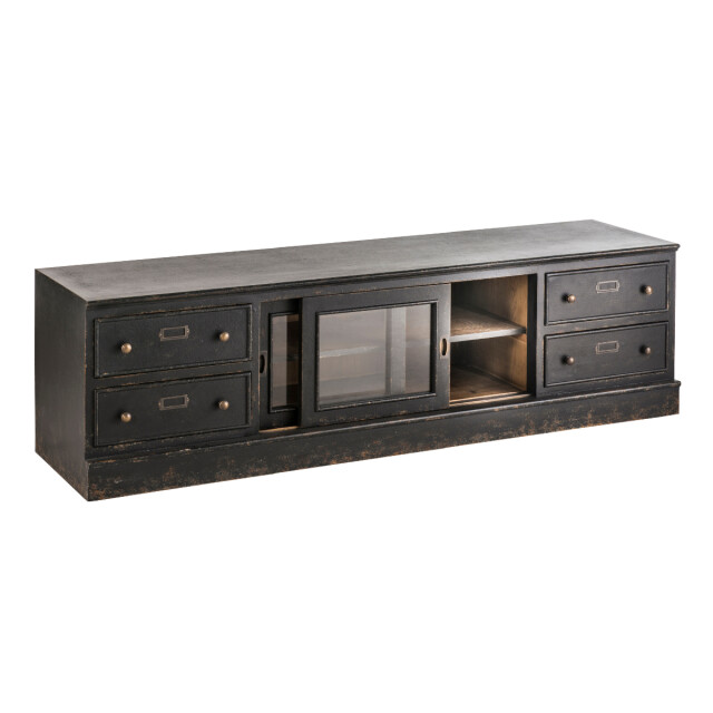 Signature Tv-meubel van massief hout en glas l180 cm amsterdam 3061017 large