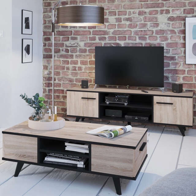 CaliCosy Tv-meubel met 2 deuren en 2 nissen, 151,4 cm wayne 2929903 large