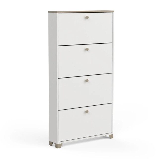 CaliCosy Schoenenkast 4 kleppen decor eiken kronberg en wit l80,8 cm 2930103 large