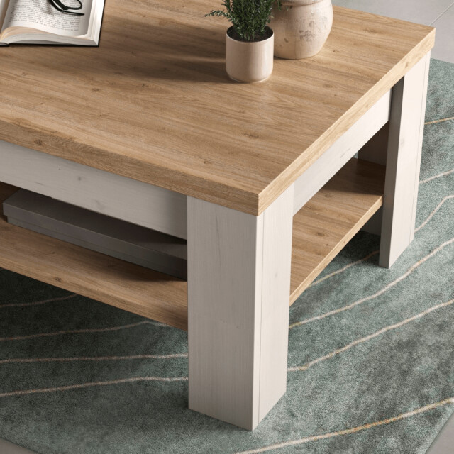 CaliCosy Salontafel met onderblad voor opbergruimte l110 cm country 3042296 large