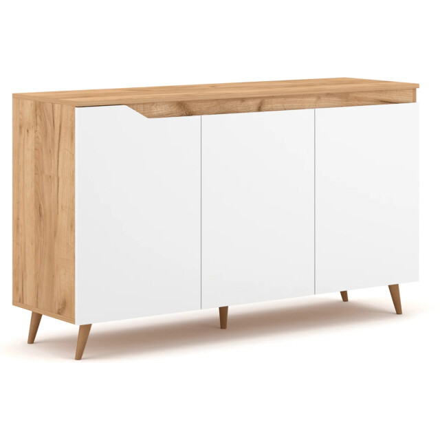 CaliCosy Buffet scandinave 3 deuren l140 cm hout en wit decor boom 2931905 large