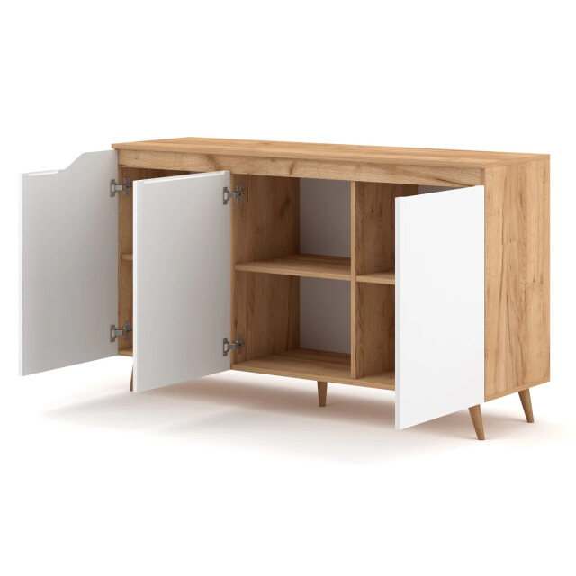 CaliCosy Buffet scandinave 3 deuren l140 cm hout en wit decor boom 2931905 large