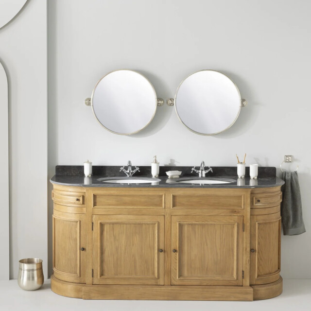 Signature Dubbele wastafelkast van eikenhout en blauwe steen l191 cm hausmann 3061018 large