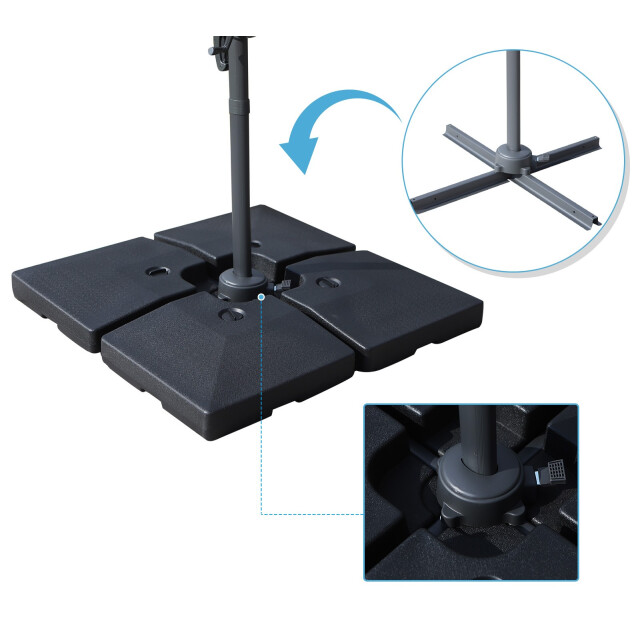 4goodz Parasol kruisvoet gewichtenset, 4-delig tot 130 kg 3169338 large