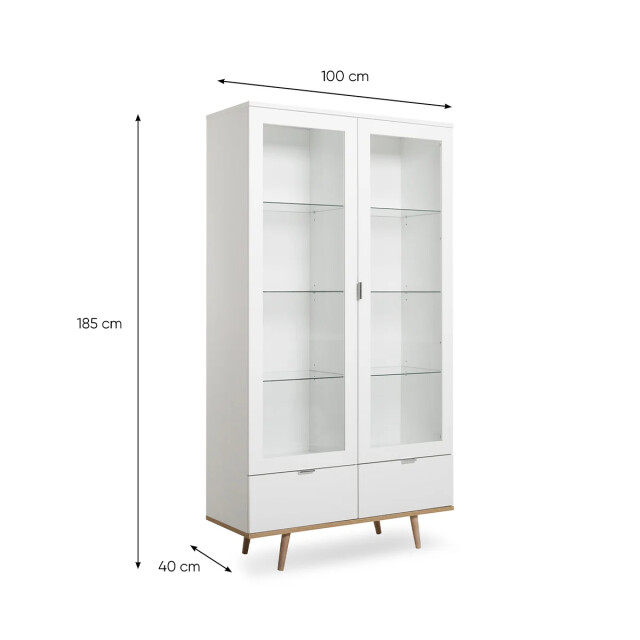 CaliCosy Buffetkast 2 glazen turen 2 laden h185 cm copenhague 2930705 large