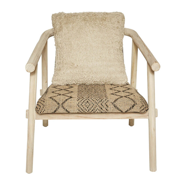 Signature Fauteuil in teak met stoffen zitting in etnische stijl l67 x h66 cm danaki 2931865 large