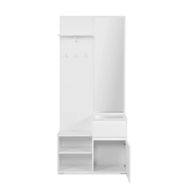 CaliCosy Garderobe voordeur 1 deur, 1 lade en 2 open compartimenten wit h195 cm 2930024 large