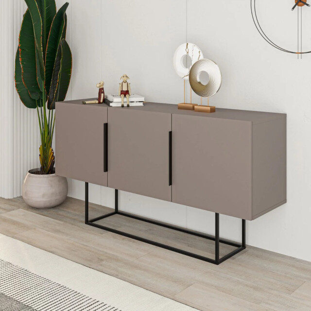 CaliCosy Buffet 3 deuren en metalen poten titan l150 cm 2930304 large
