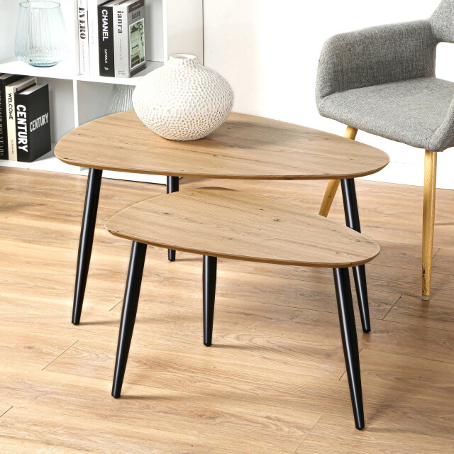 CaliCosy Set van 2 nesttafels met metalen poten 2929544 large