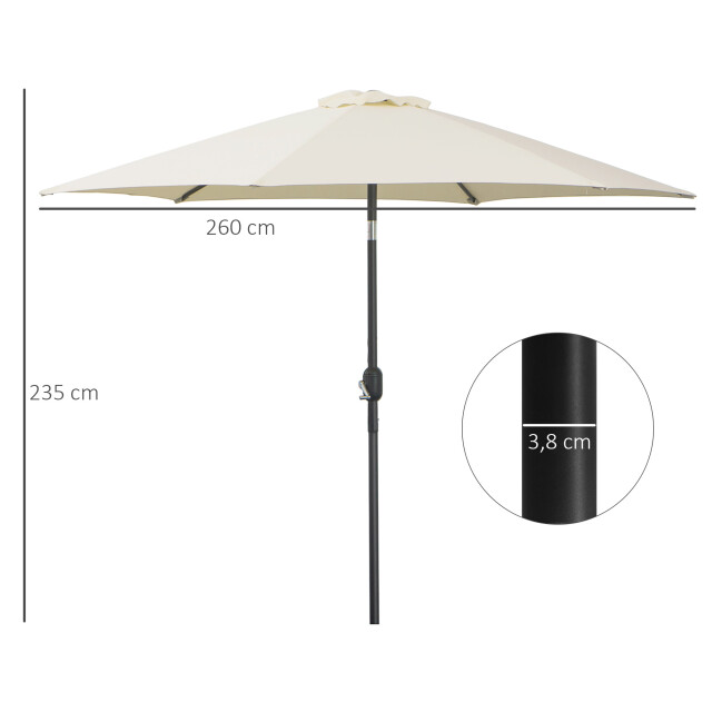 4goodz Outsunny knikparasol met draaihendel aluminium - 3169337 large