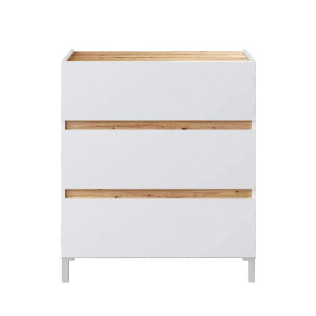 CaliCosy Commode 3 laden in eikenhout decor en wit l79 cm tempus 2991326 large