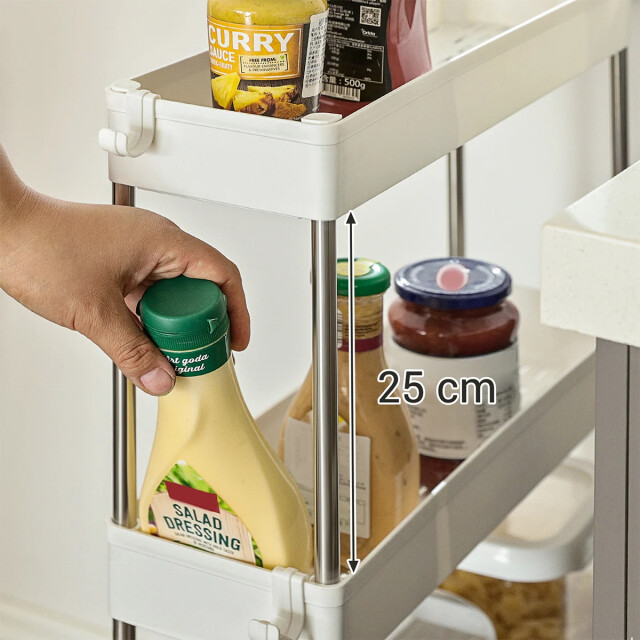 CaliCosy Witte bijzettafel op wielen met 4 niveaus l12,5 x h86 cm 2929403 large