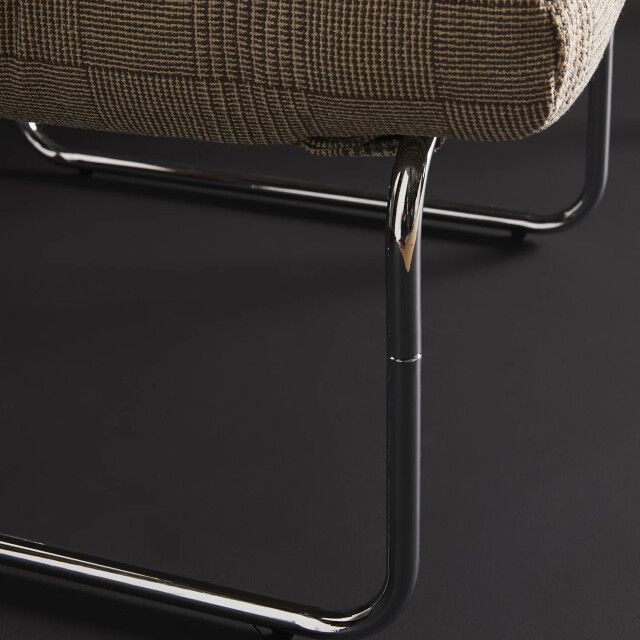 Signature Grijze stoffen fauteuil met chromen poten sorbonne 2931723 large
