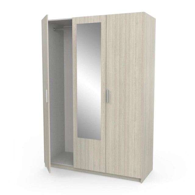 CaliCosy Kledingkast 3 deuren 1 spiegel met kledingstang l133,5 cm pricy3 2937589 large
