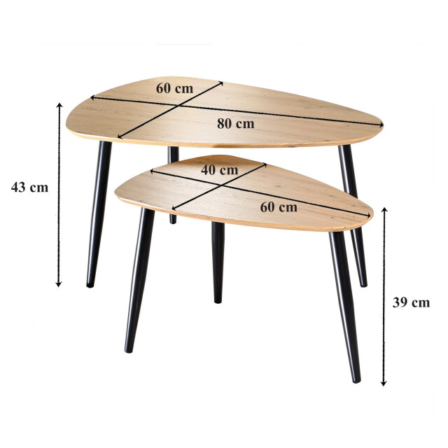 CaliCosy Set van 2 nesttafels met metalen poten 2929544 large