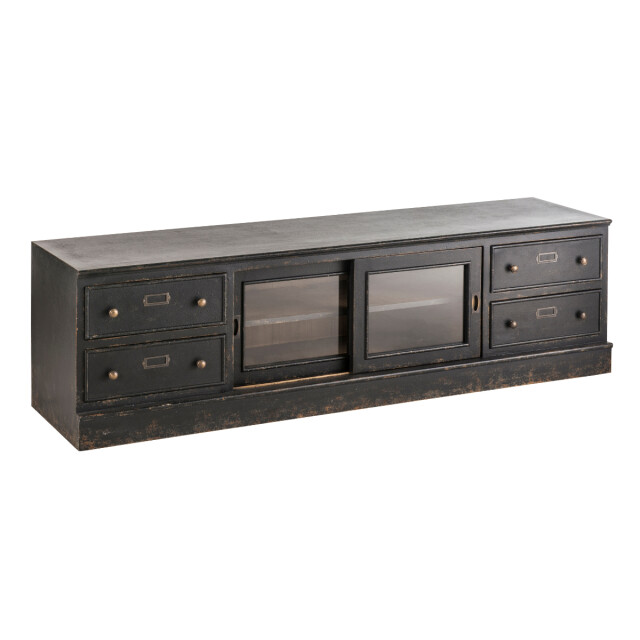 Signature Tv-meubel van massief hout en glas l180 cm amsterdam 3061017 large