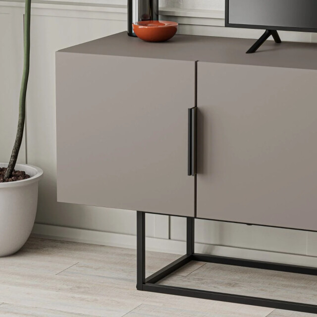 CaliCosy Tv-meubel 4 deuren en metalen poten l140 cm titan 2930305 large