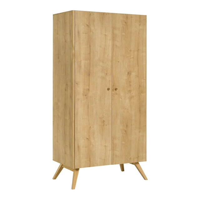 CaliCosy 2-deurskast met hanggedeelte en 7 nissen l101 cm nature 2937568 large
