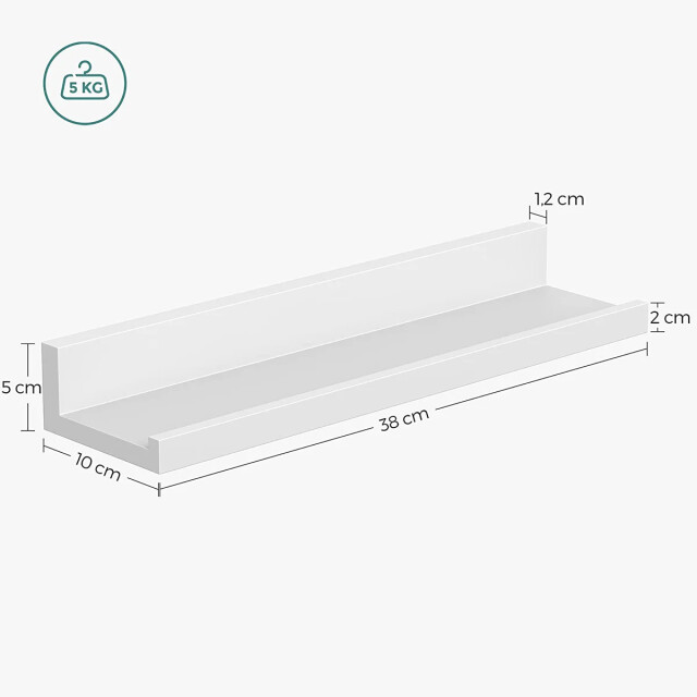 CaliCosy Set van 3 witte wandplanken met rand l38 cm 2929384 large
