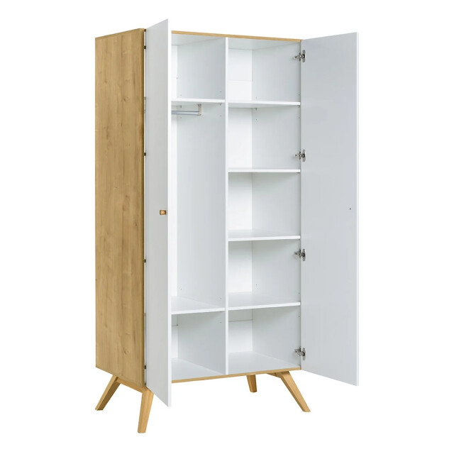 CaliCosy 2-deurskast met hanggedeelte en 7 nissen l101 cm nature 2937569 large